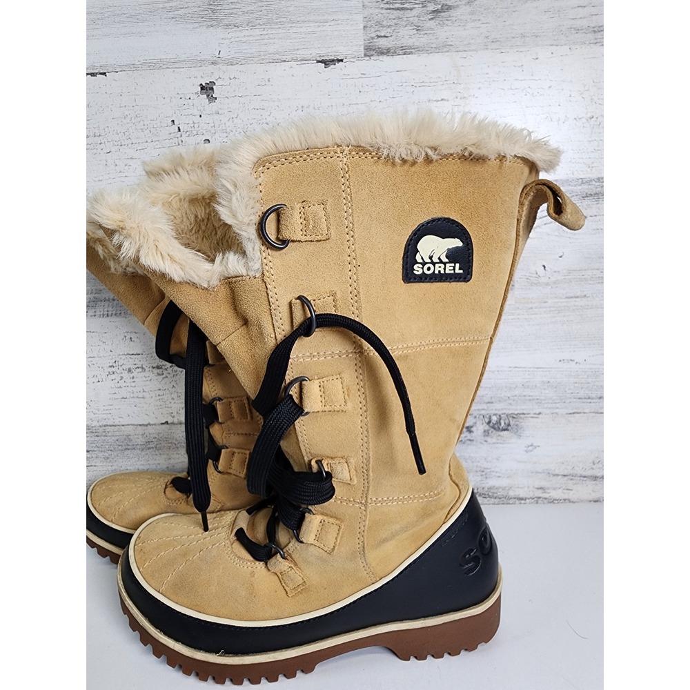 Sorel Women's Tivoli High II Wheat Brown‎ Leather Winter Boots SZ 7